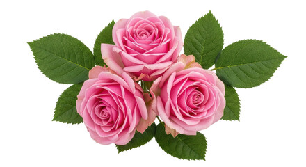 Isolated Bouquet of Pink Roses