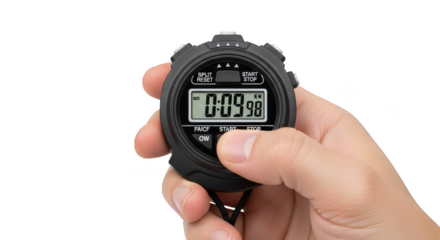 Hand Holding Digital Stopwatch Timer