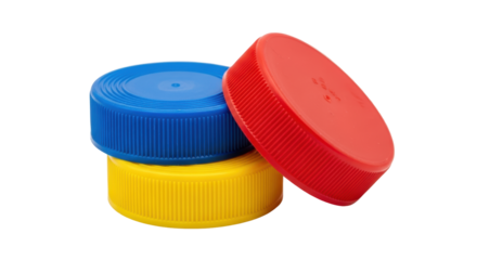 Isolated Plastic Bottle Caps