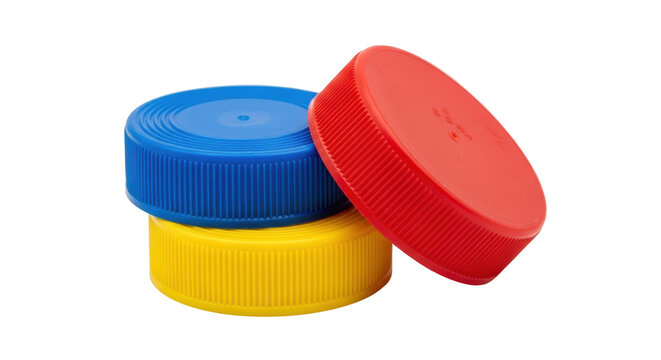 Isolated Plastic Bottle Caps