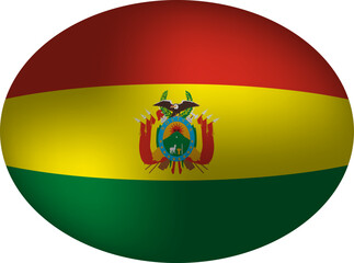 Oval Bolivian Flag - Vector Graphic