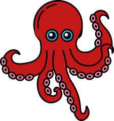 isolate icon vector of octopus