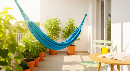 Sunny Balcony Oasis with Hammock