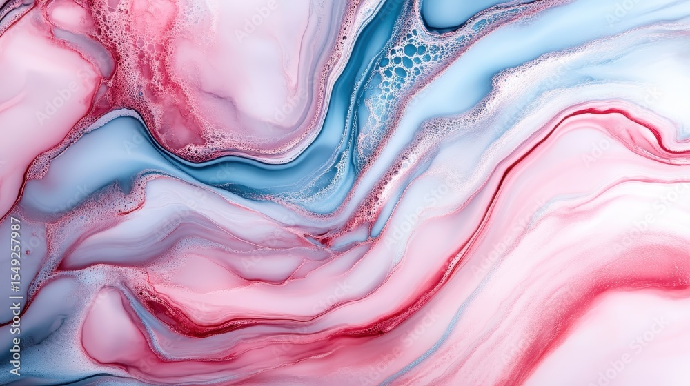 Poster an abstract representation of fluid colors blending together, creating a mesmerizing swirling patter