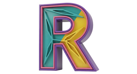 Isolated 3D Colorful Letter R