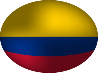 Round Colombian Flag - Vector Graphic