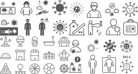 Comprehensive COVID-19 Safety and Awareness Icons Collection