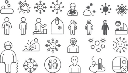 Healthcare and Virus Prevention Symbols and Icons Collection