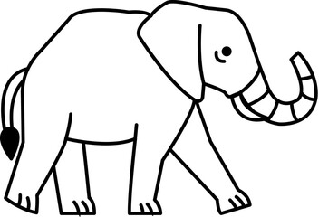 isolate black and white elephant icon vector