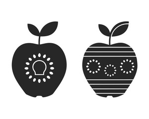 Apple icon vector silhouette illustration isolated on white background