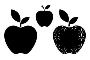 Apple vector silhouette illustration isolated on white background