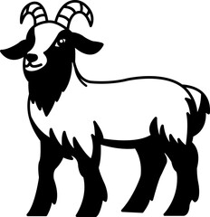 isolate black and white goat icon vector