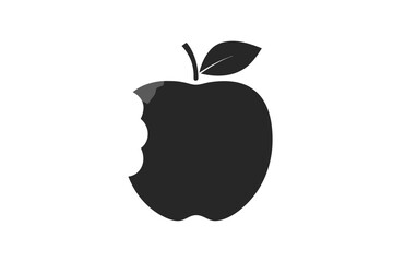 Apple vector silhouette illustration isolated on white background