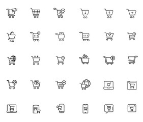 Shopping Cart Icon – E-commerce and Retail Line Vector