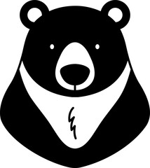 isolate black and white bear icon vector