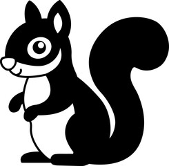 isolate black and white squirrel icon vector