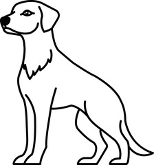 isolate black and white dog icon vector
