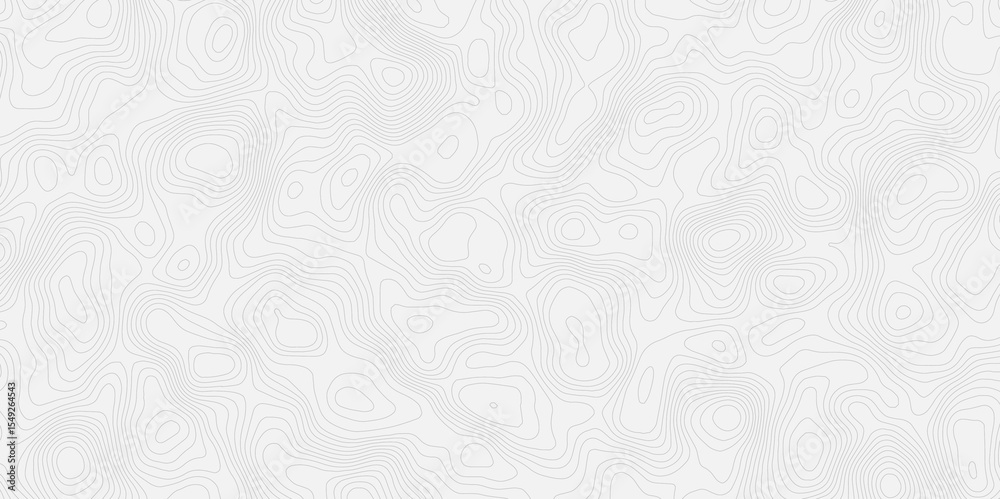 Aufkleber Topographic contour map style white background with thin contour lines creating a seamless pattern smooth design.