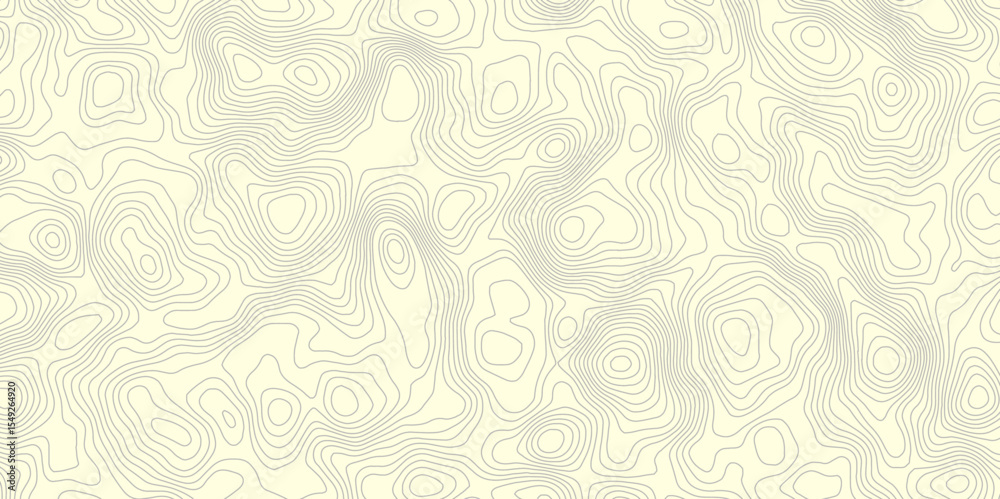 Aufkleber Abstract topographic map with contour lines on a cream background showing elevation changes and patterns for geographic representation.