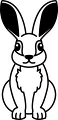 Fototapeta premium isolate black and white rabbit icon vector