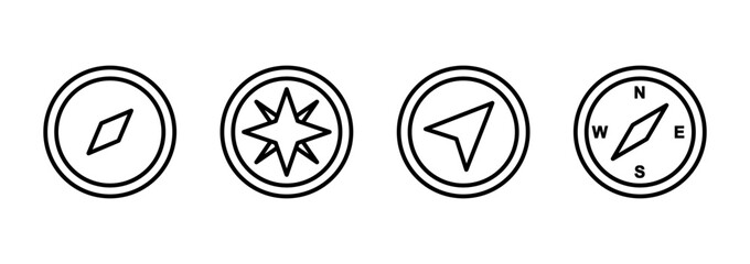 Compass icon vector. arrow compass icon sign and symbol