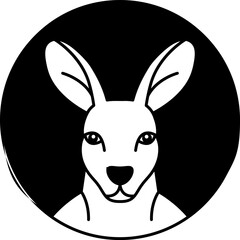isolate black and white kangaroo icon vector