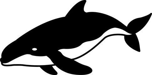 Naklejka premium isolate black and white whale icon vector
