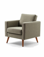 Box-Shaped Armchair Isolated on White Background