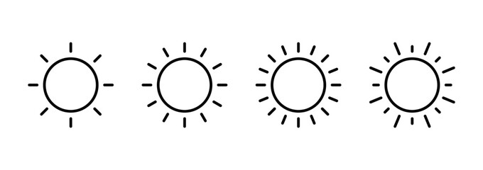 Sun icon vector. Brightness sign and symbol