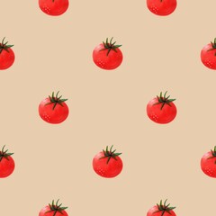 Red tomatoes seamless layout in clean style