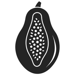 Papaya vector silhouette illustration isolated on white background