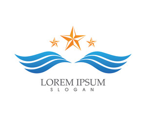 Obraz premium Wings and star sign abstract template icons app,,