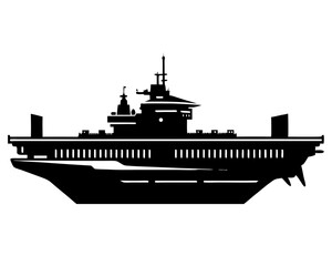 Fototapeta premium Aircraft Carrierv Vector Art, Aircraft Icon Clipart