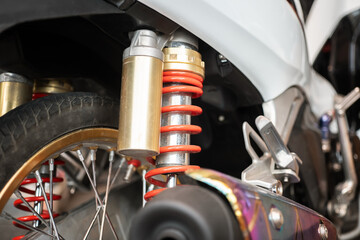 Motorcycle shock absorbers Rear Shock SUB Tank ,Motorcycle  repair and maintenance concept