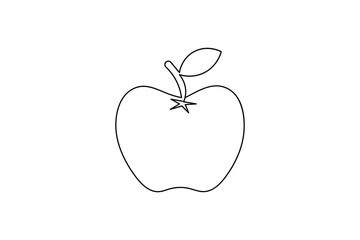apple one line art and frui stock photos vectors and illustration design
