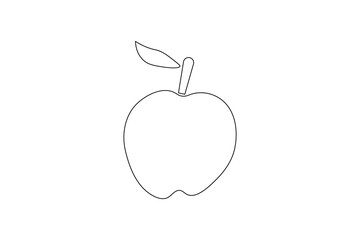 apple one line art and frui stock photos vectors and illustration design
