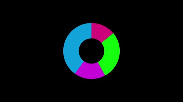 Business Pie Chart Icon Animation &ndash; Smooth 4K Motion Graphic for Financial Data Visualization.