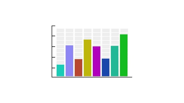 4K Business Graph Chart Icon Animation &ndash; Dynamic Financial Data Visualization for Corporate Use.