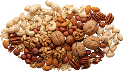 Delicious mixed nuts assortment with peanuts cashews almonds walnuts and pecans