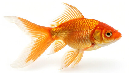 Fototapeta premium Photo of an orange goldfish isolated on white background