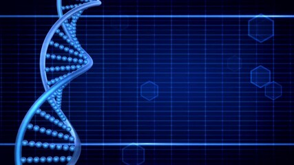 Human DNA genome double helix spiral particle animation RNA molecule and particles Concept of future biotechnology, medicine, gene therapy, development, engineering science - Powered by Adobe