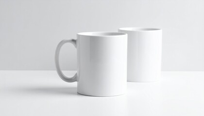 Obraz premium A plain white ceramic mug mock up. Generative AI.