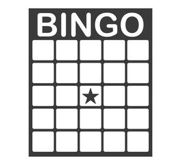 Bingo card template blank with star, luck lotto board game. Bingo ticket empty. Bingo icon, for numbers. 