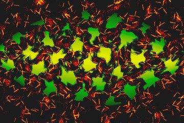 Abstract red grid lattice with green light for decoration