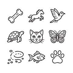 Adorable Pet Icons Dogs, Cats, Birds, and More! Free Vector Graphics