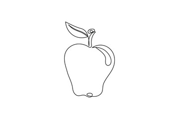 apple one line art and frui stock photos vectors and illustration design
