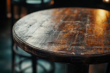 Obraz premium Closeup of aged wooden table top