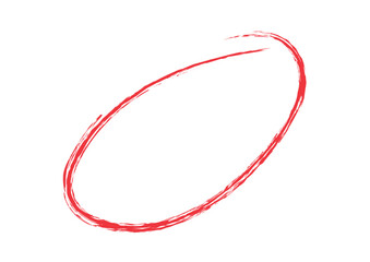 Red circle brush stroke marker highlighter vector