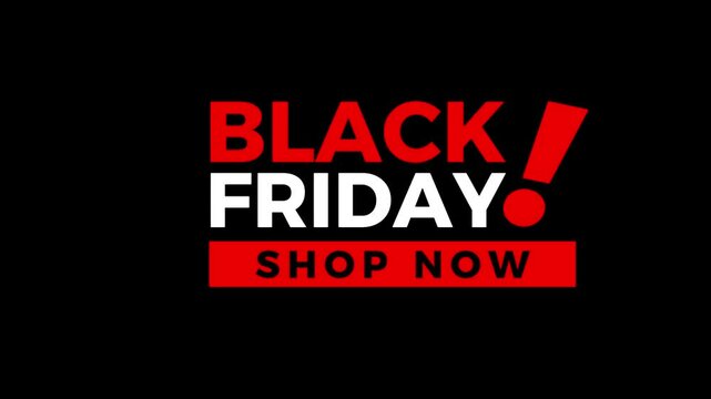 Black Friday animation text sign banner on black background for promo video concept