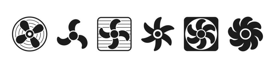 Fan icon set. ventilator symbol. Vector logotype